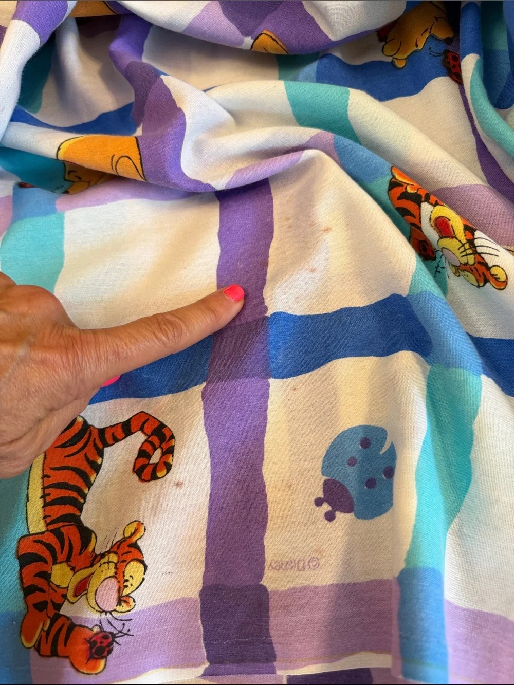 Vintage 90s Disney Winnie the POOH & TIGGER Twin Flat fitted set DIY craft sew